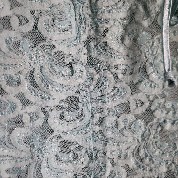 Y2k Fairy Lace Embroidered Textured Mini Lingerie Skater Dress Sz M Blue Icy - Picture 3 of 9